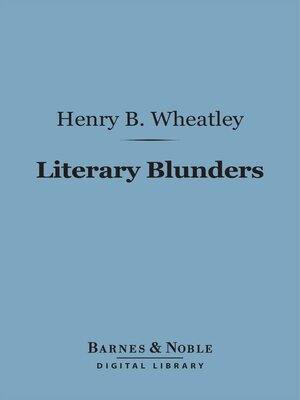 cover image of Literary Blunders (Barnes & Noble Digital Library)